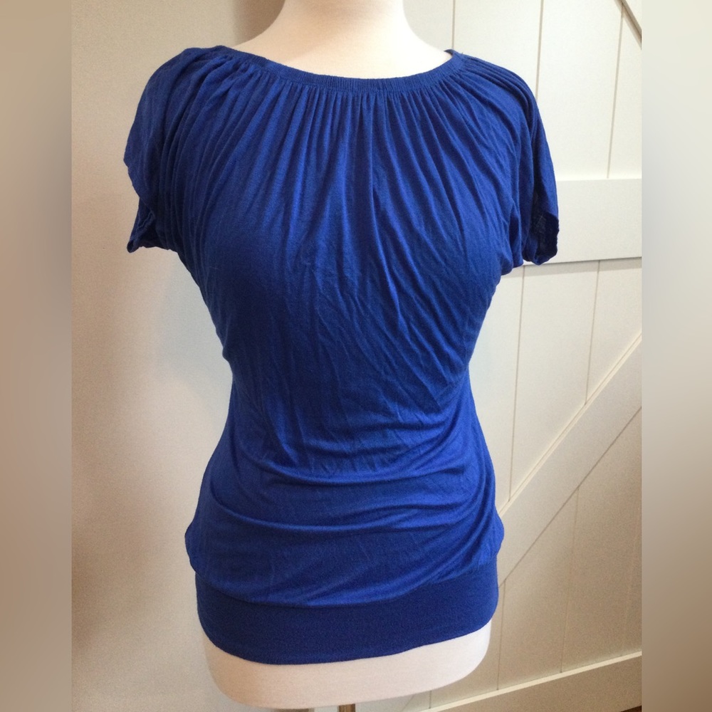B Sharp, Medium Royal blue, short sleeve top.
